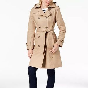 London Fog Double-breasted coat with hood
